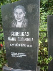 Селецкая Фаня Лейбовна, Казань, Арское кладбище