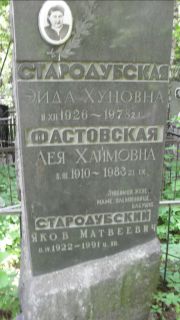 Фастовская Лея Хаймовна, Москва, Малаховское кладбище