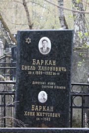 Баркан Евель Ханоновичь, Москва, Востряковское кладбище