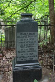 Фридман Абрам Аронович, Москва, Востряковское кладбище