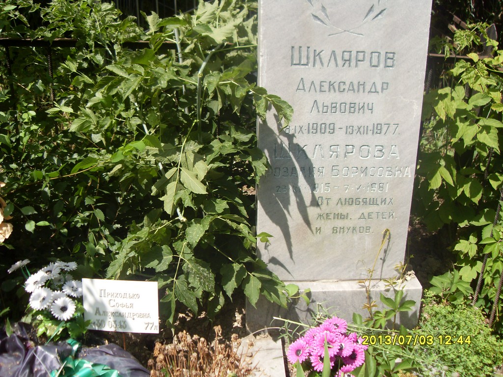 Шклярова Розалия Борисовна, Саратов, Еврейское кладбище