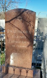 Руденкова Блюма Гиршевна, Ташкент, Европейско-еврейское кладбище