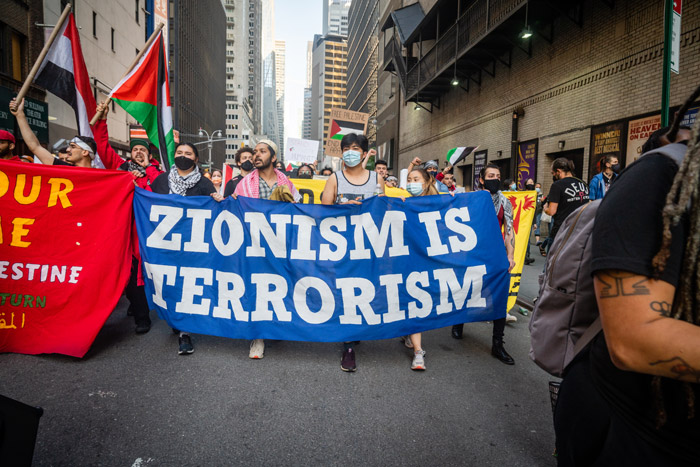 Антиизраильский митинг. Нью-Йорк, 2021 г.