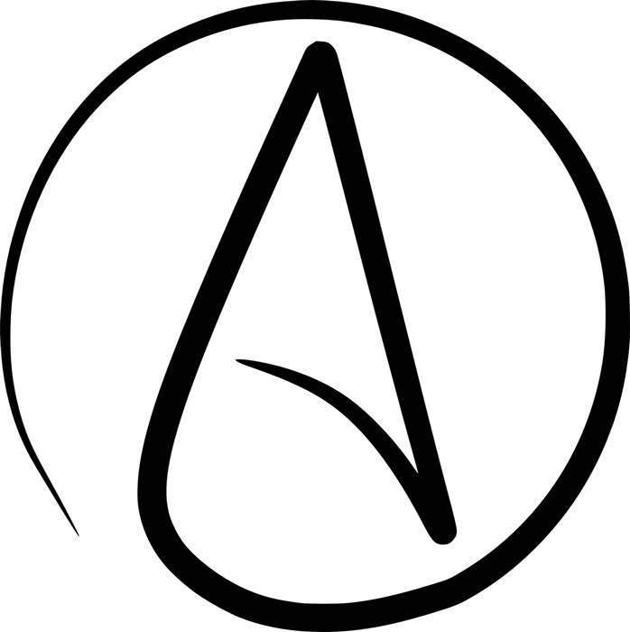 Символ атеизма и лента солидарности атеистов