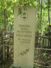 Лившиц Анна Лазаревна, Челябинск, Цинковое кладбище (Жестянка)