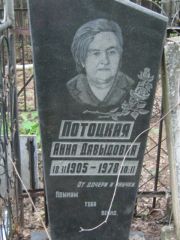Потоцкая Анна Давыдовна, Москва, Малаховское кладбище