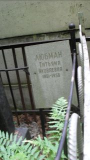 Любман Татьяна Яковлевна, Москва, Малаховское кладбище