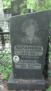 Абрамова Дебора Соломоновна, Москва, Малаховское кладбище