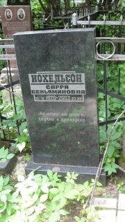 Иохельсон Сарра Беньяминовна, Москва, Малаховское кладбище