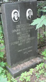 Свердлова Фрума Мордковна, Москва, Малаховское кладбище