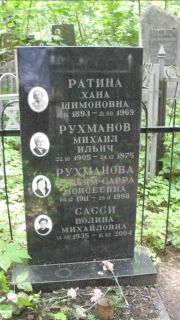 Рухманова Мирьям-Сарра Моисеевна, Москва, Малаховское кладбище