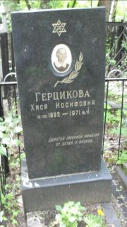 Герцикова Хася Иосифовна, Москва, Малаховское кладбище