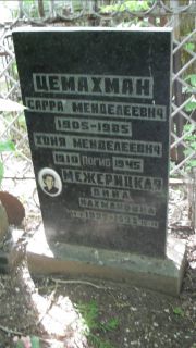 Цемахман Сарра Менделевна, Москва, Малаховское кладбище