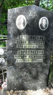 Бородянская Мирьям Иосифович, Москва, Малаховское кладбище