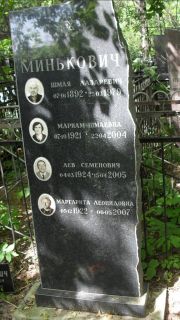 Минькович Шмая Лазаревна, Москва, Малаховское кладбище