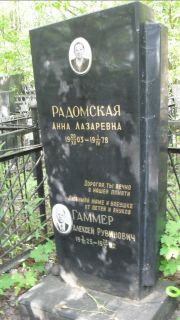 Гаммер Алексей Рувинович, Москва, Малаховское кладбище