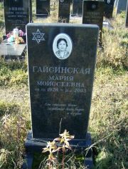 Гайсинская Мария Моисеевна, Москва, Малаховское кладбище