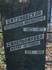 Синельникова Мария Петровна, Москва, Востряковское кладбище