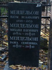 Мендельсон Наум Исаакович, Москва, Востряковское кладбище