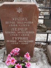 Лерер Блюма Мотелевна, Москва, Востряковское кладбище
