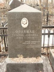 Фрайман Татьяна Львовна, Москва, Востряковское кладбище