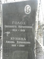 Голод Елизавета Израилевна, Москва, Востряковское кладбище