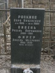 Пивень Рухель Аврумовна, Москва, Востряковское кладбище