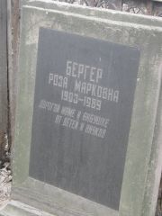 Бергер Роза Марковна, Москва, Востряковское кладбище