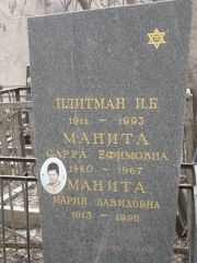 Манита Сарра Ефимовна, Москва, Востряковское кладбище