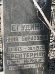 Егудина Анна Борисовна, Москва, Востряковское кладбище
