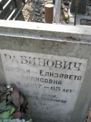 Рабинович Софья-Елизавета Борисовна, Москва, Востряковское кладбище