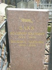 Бакк Владимир Иванович, Москва, Востряковское кладбище