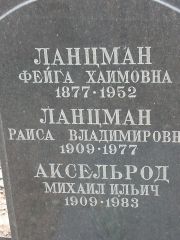 Ланцман Фейга Хаимовна, Москва, Востряковское кладбище