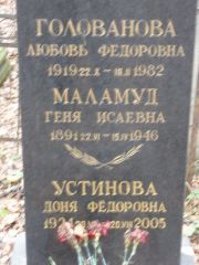 Голованова Любовь Федоровна, Москва, Востряковское кладбище