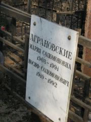 Агроновский Иосиф Соломонович, Москва, Востряковское кладбище