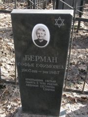 Берман Софья Ефимовна, Москва, Востряковское кладбище