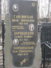 Гайсинская Циля Шмулевна, Москва, Востряковское кладбище