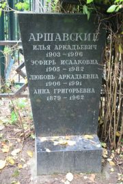 Аршавская Эсфирь Исааковна, Москва, Востряковское кладбище