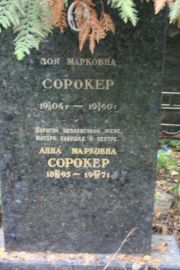 Сорокер Зоя Марковна, Москва, Востряковское кладбище