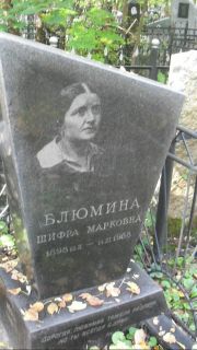 Блюмина Шифра Марковна, Москва, Востряковское кладбище