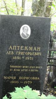 Аптекман Лев Григорьевич, Москва, Востряковское кладбище