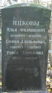Ицкова Софья Адольфовна, Москва, Востряковское кладбище