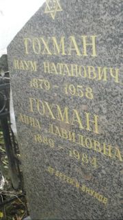 Гохман Наум Натанович, Москва, Востряковское кладбище