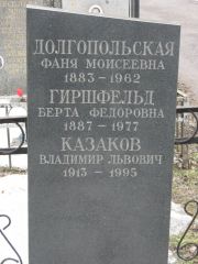Гиршфельд Берта Федоровна, Москва, Востряковское кладбище