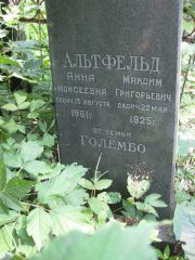 Альтфельд Анна Моисеевна, Москва, Востряковское кладбище