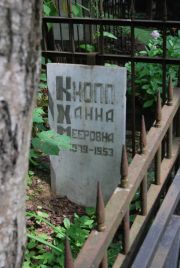 Кнопп Ханна Мееровна, Москва, Востряковское кладбище