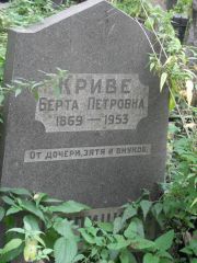Криве Берта Петровна, Москва, Востряковское кладбище