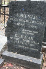 Кригман Юлий Владимирович, Москва, Востряковское кладбище