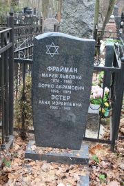 Эстер Хана Израилевна, Москва, Востряковское кладбище