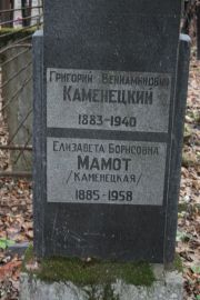 Каменецкий Григорий Вениаминович, Москва, Востряковское кладбище